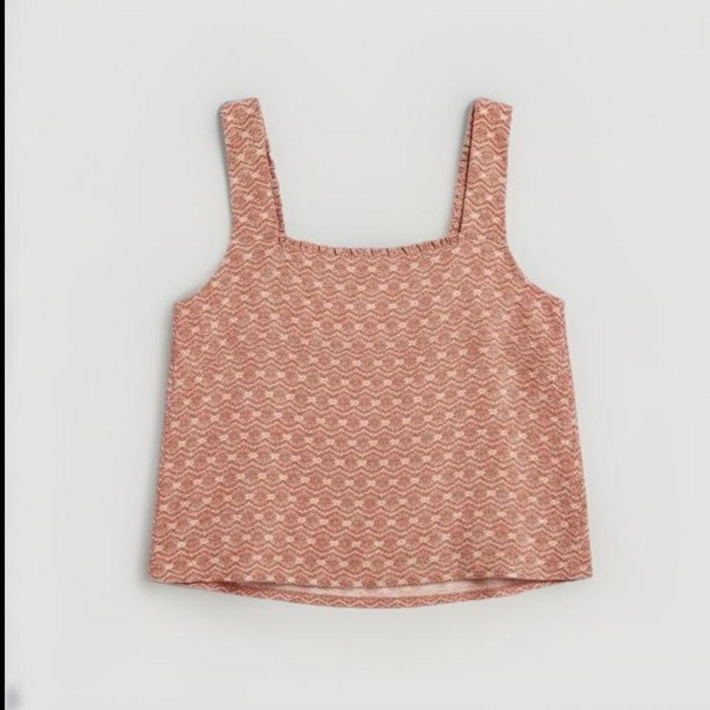 a.n.a. Pink Floral Cropped Tank Top, Size XXL, Retro Hippie Sleeveless - Picture 2 of 5